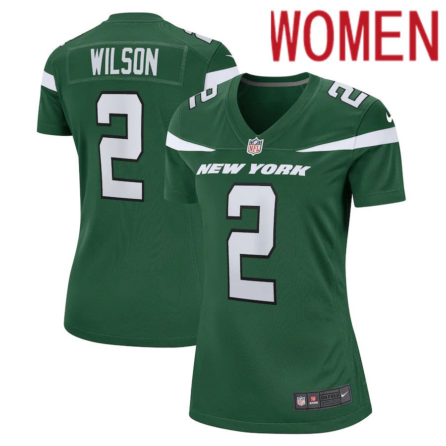 Women New York Jets #2 Zach Wilson Nike Green Alternate 2021 Draft First Round Pick Game NFL Jersey
